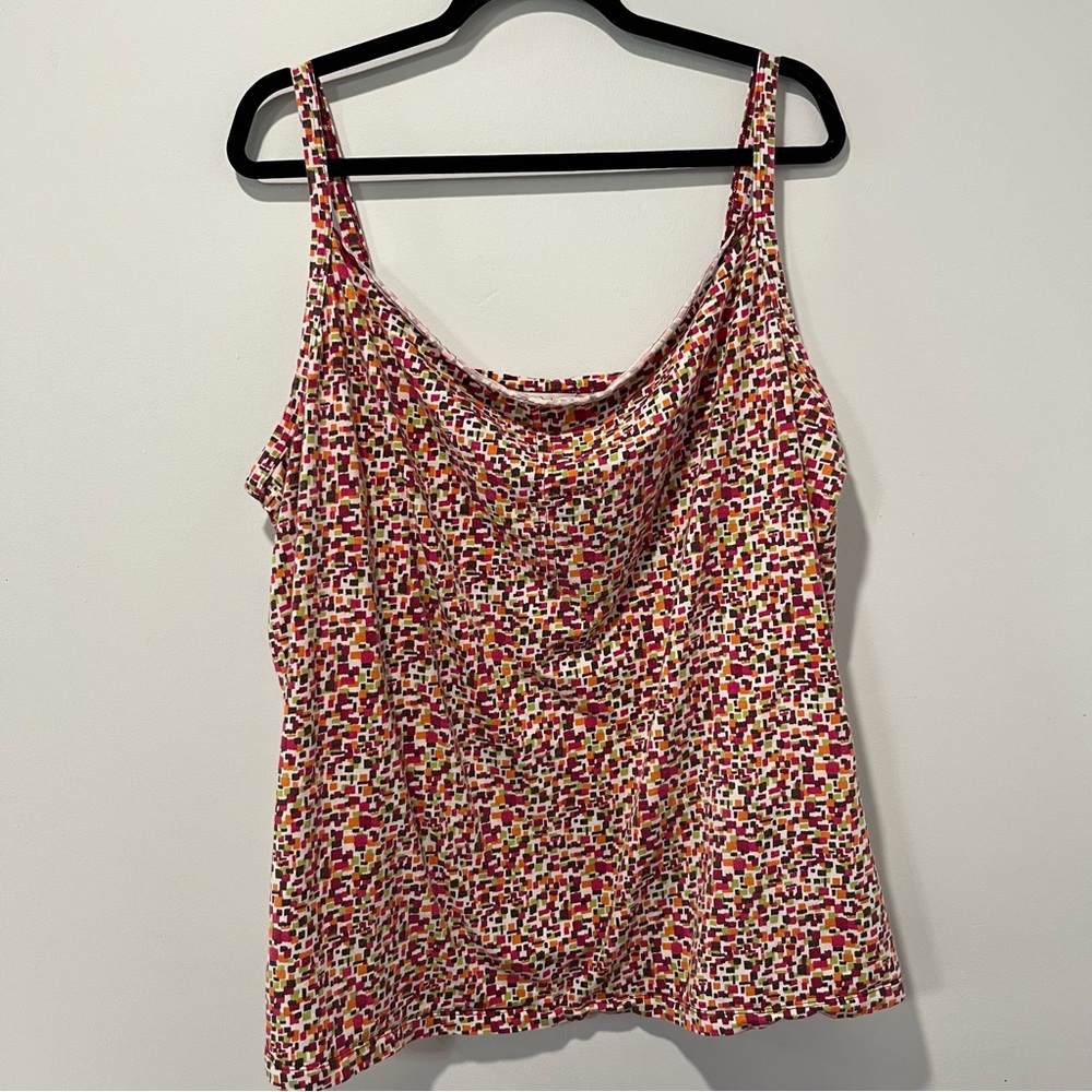 Y2K CJ Banks Pink Multi Geometric Camisole 3x